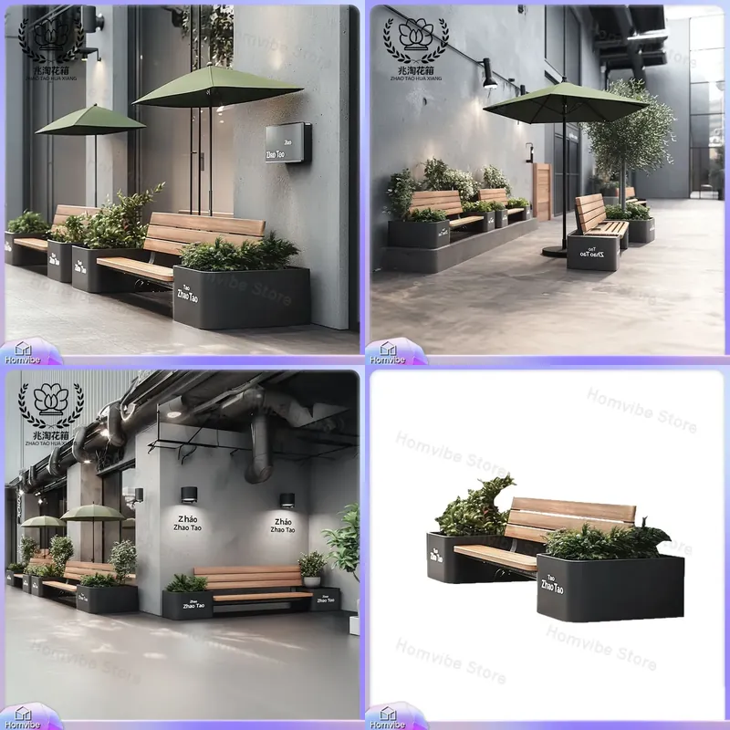 Outdoor Furniture Green - Outdoor Flower Box Bench Garden Planter