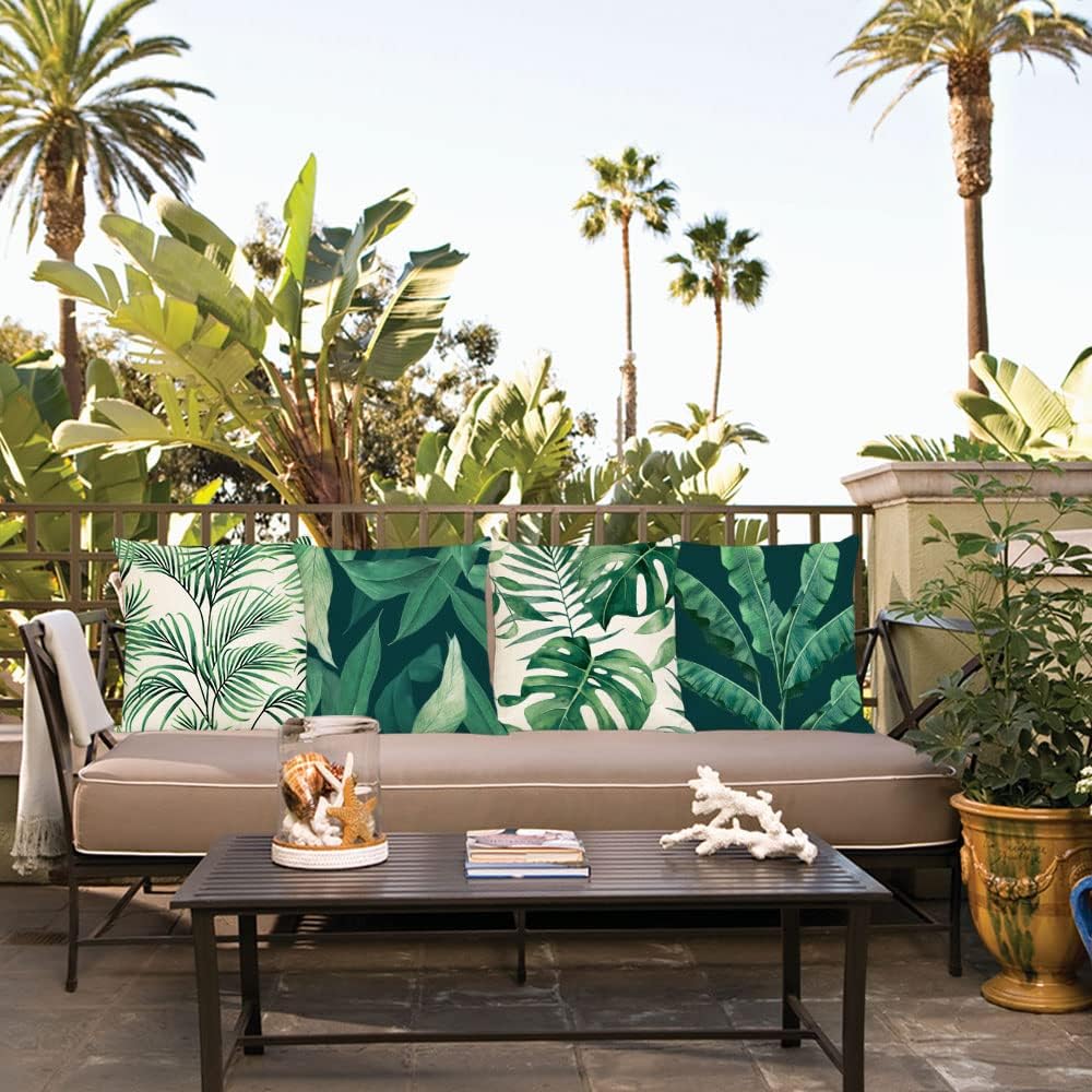 Green Plant Throw Pillow Case  - Outdoor Furniture Green 评论和价格