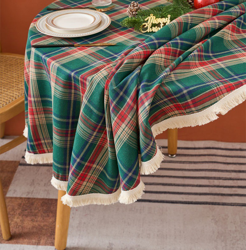 Christmas Round Tablecloth Xma - Outdoor Furniture Green 评论和价格