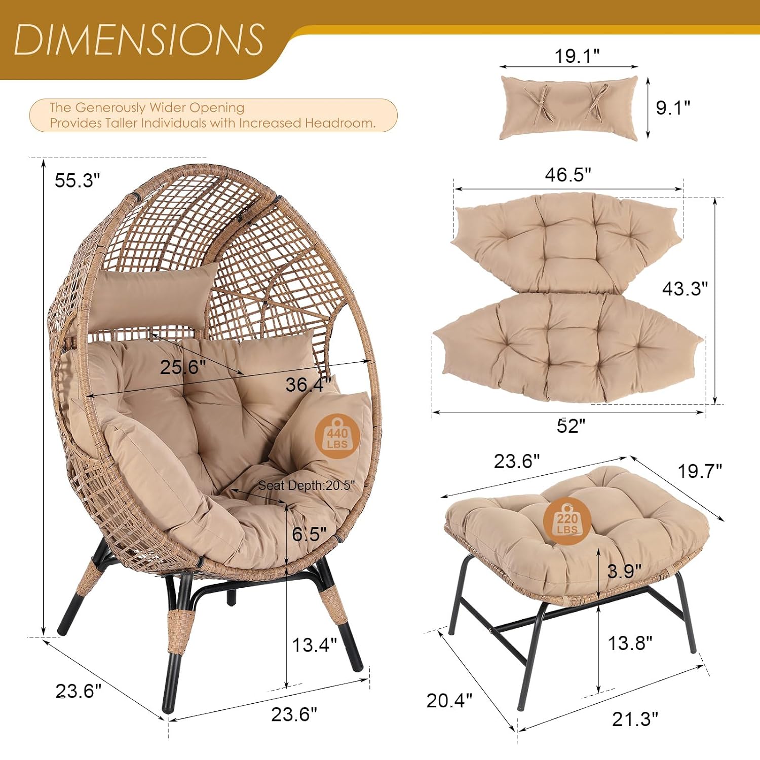 Indoor Outdoor Wicker Egg Chai - Outdoor Furniture Xl 评论和价格