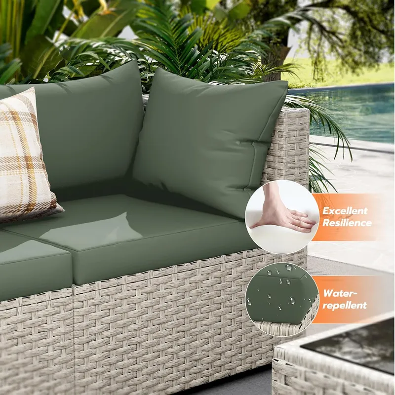 Outdoor Patio Furniture Set 7  - Outdoor Furniture Green 评论和价格