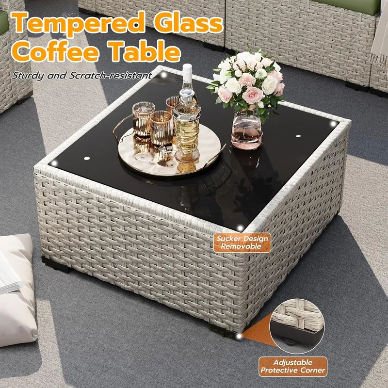 Outdoor Patio Furniture Set 7  - Outdoor Furniture Green 评论和价格