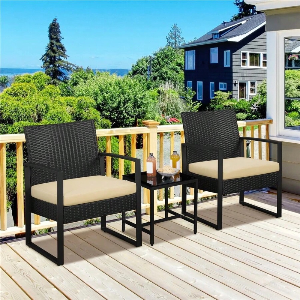 3 Piece Outdoor Wicker Furnitu - Outdoor Furniture Durable 评论和价格
