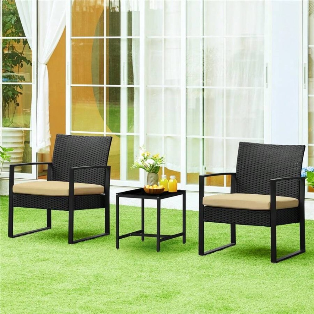 3 Piece Outdoor Wicker Furnitu - Outdoor Furniture Durable 评论和价格