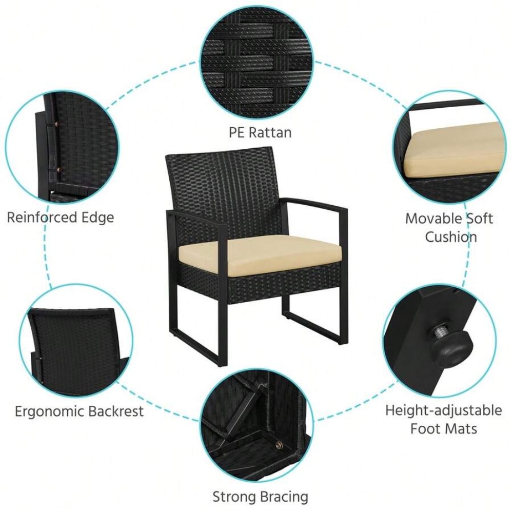 3 Piece Outdoor Wicker Furnitu - Outdoor Furniture Durable 评论和价格