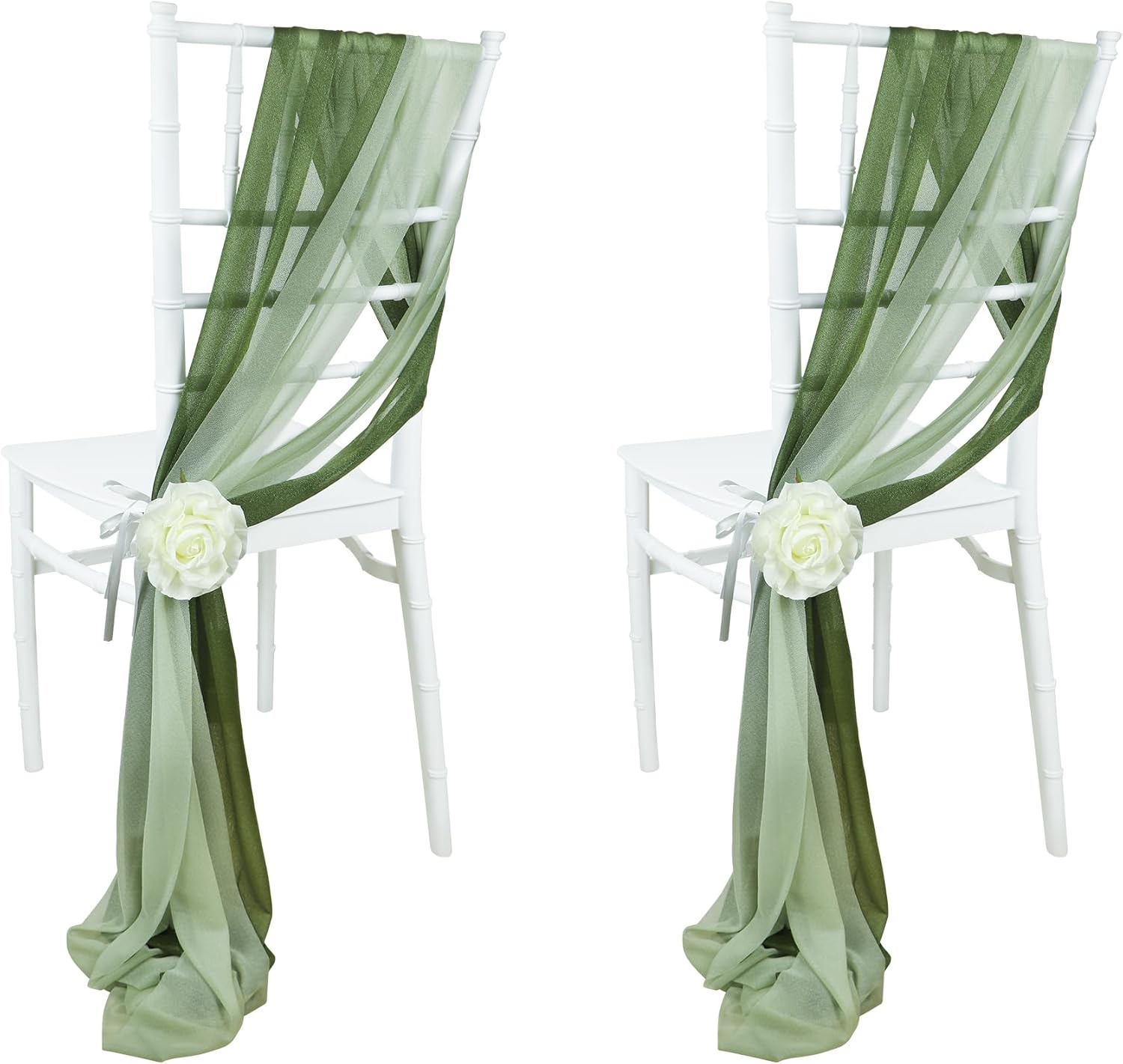 10pcs Green Chiffon Chair Sash - Outdoor Furniture Green 评论和价格