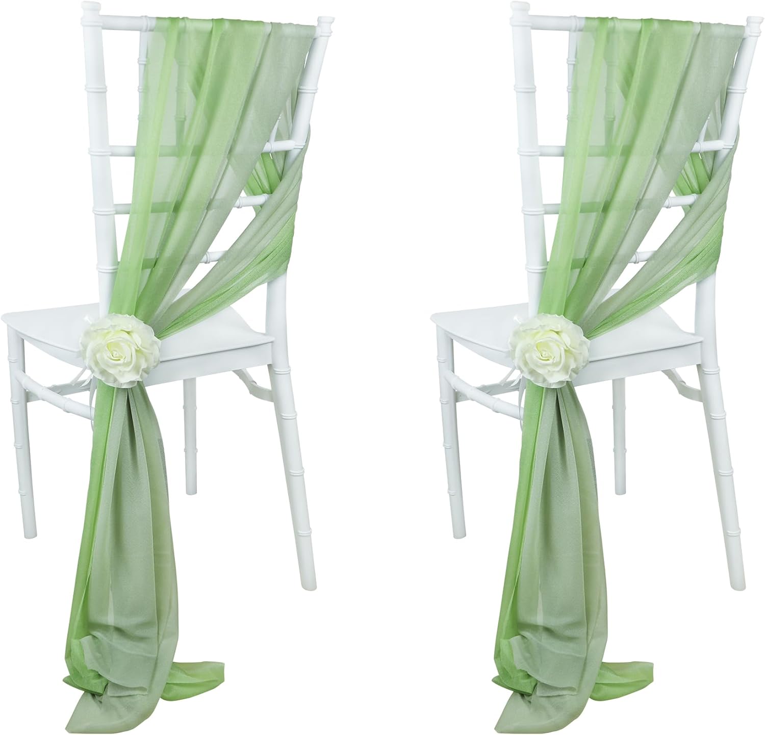 10pcs Green Chiffon Chair Sash - Outdoor Furniture Green 评论和价格